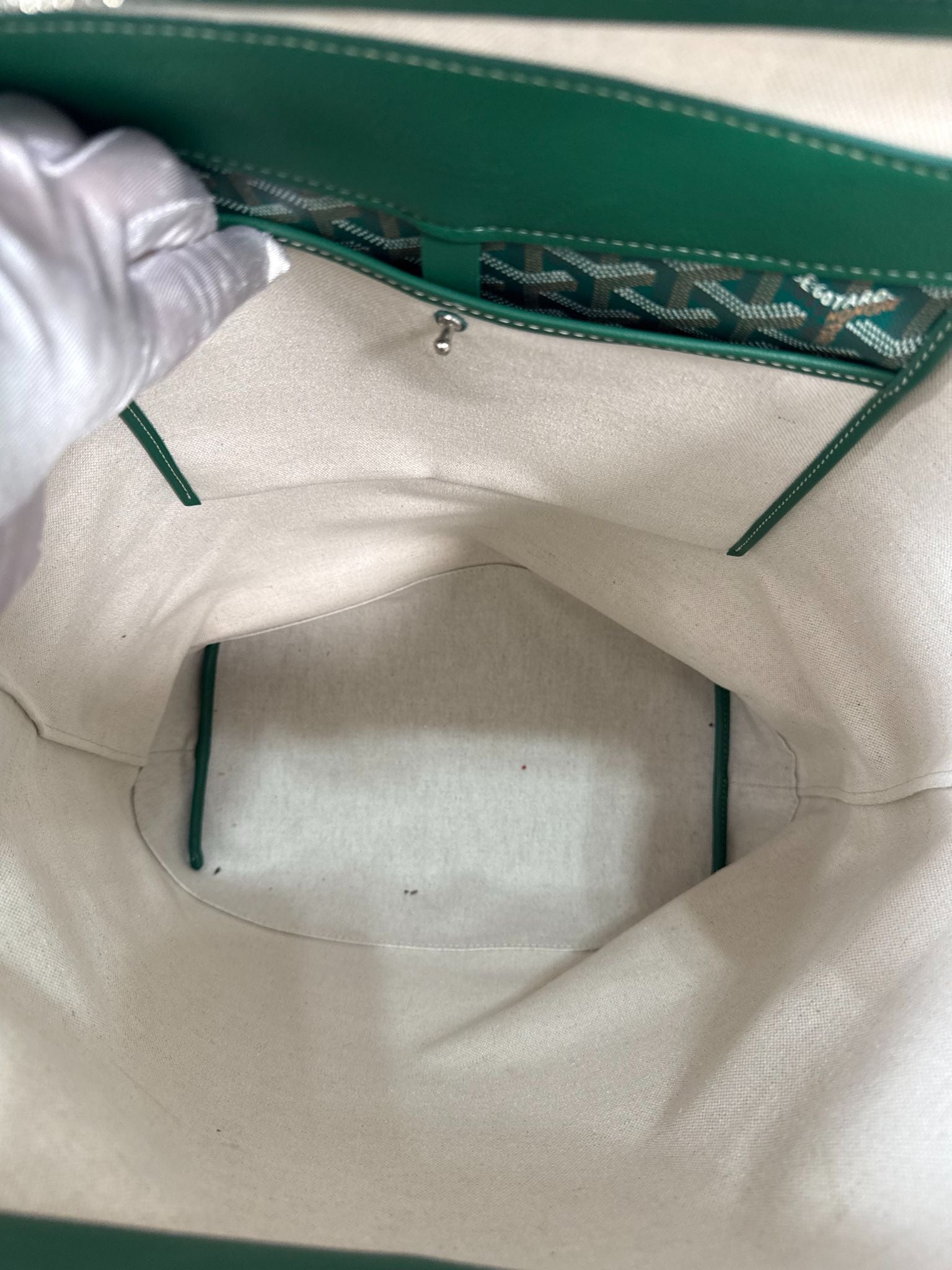 Goyard Cisalpin Green Goyardine Canvas Backpack