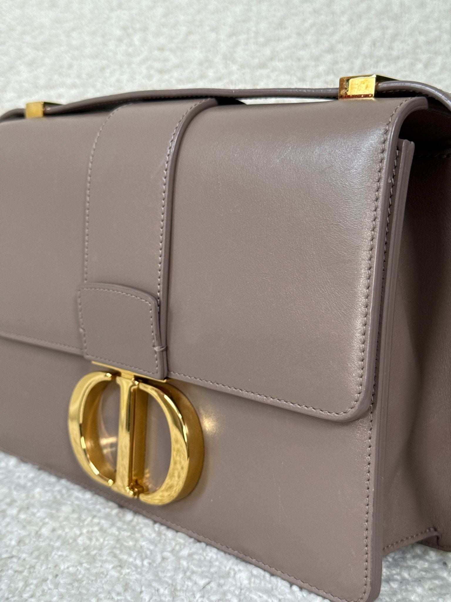 Christian Dior 30 Montaigne Beige Smooth Calfskin Leather Bag