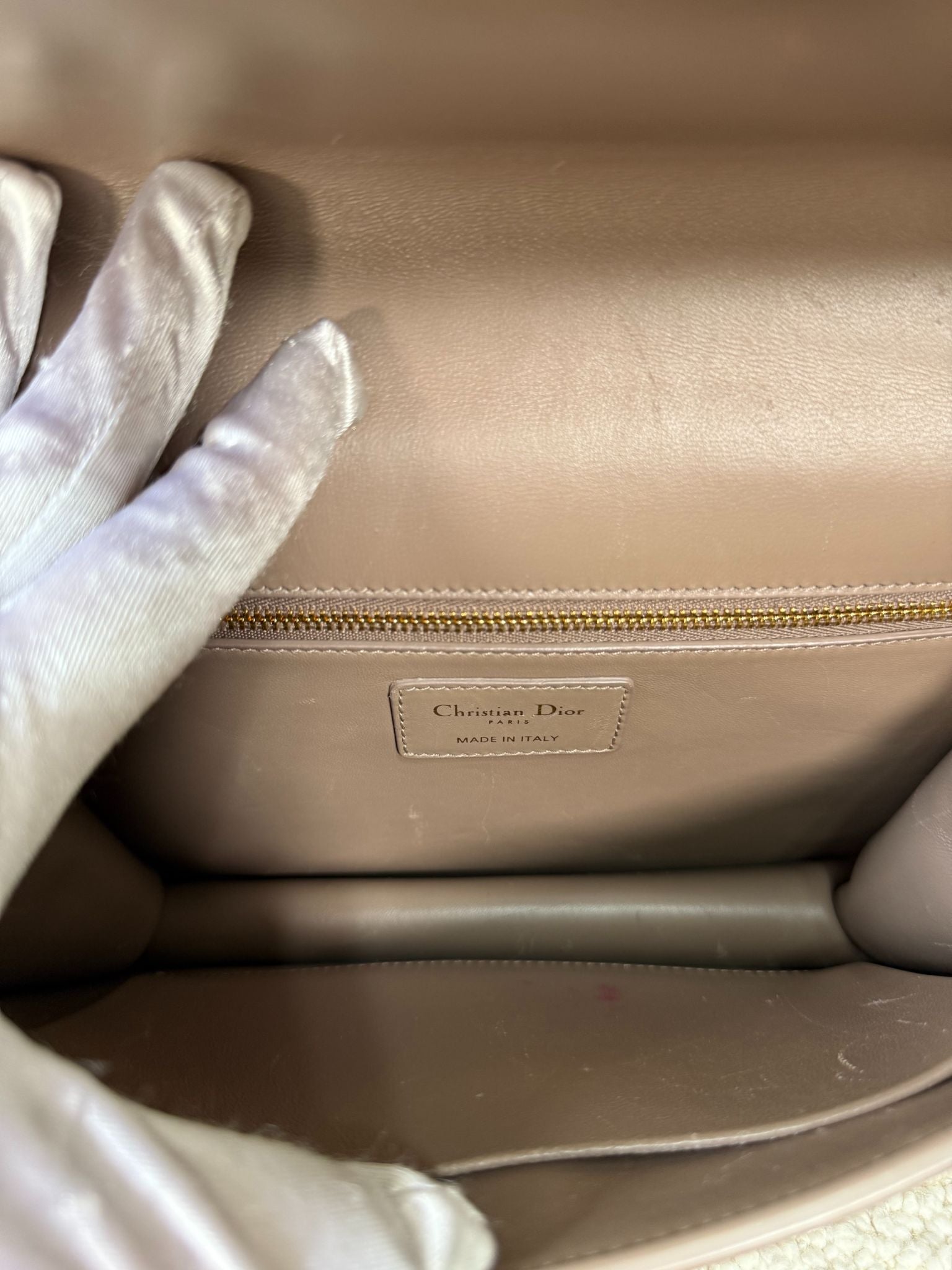 Christian Dior 30 Montaigne Beige Smooth Calfskin Leather Bag