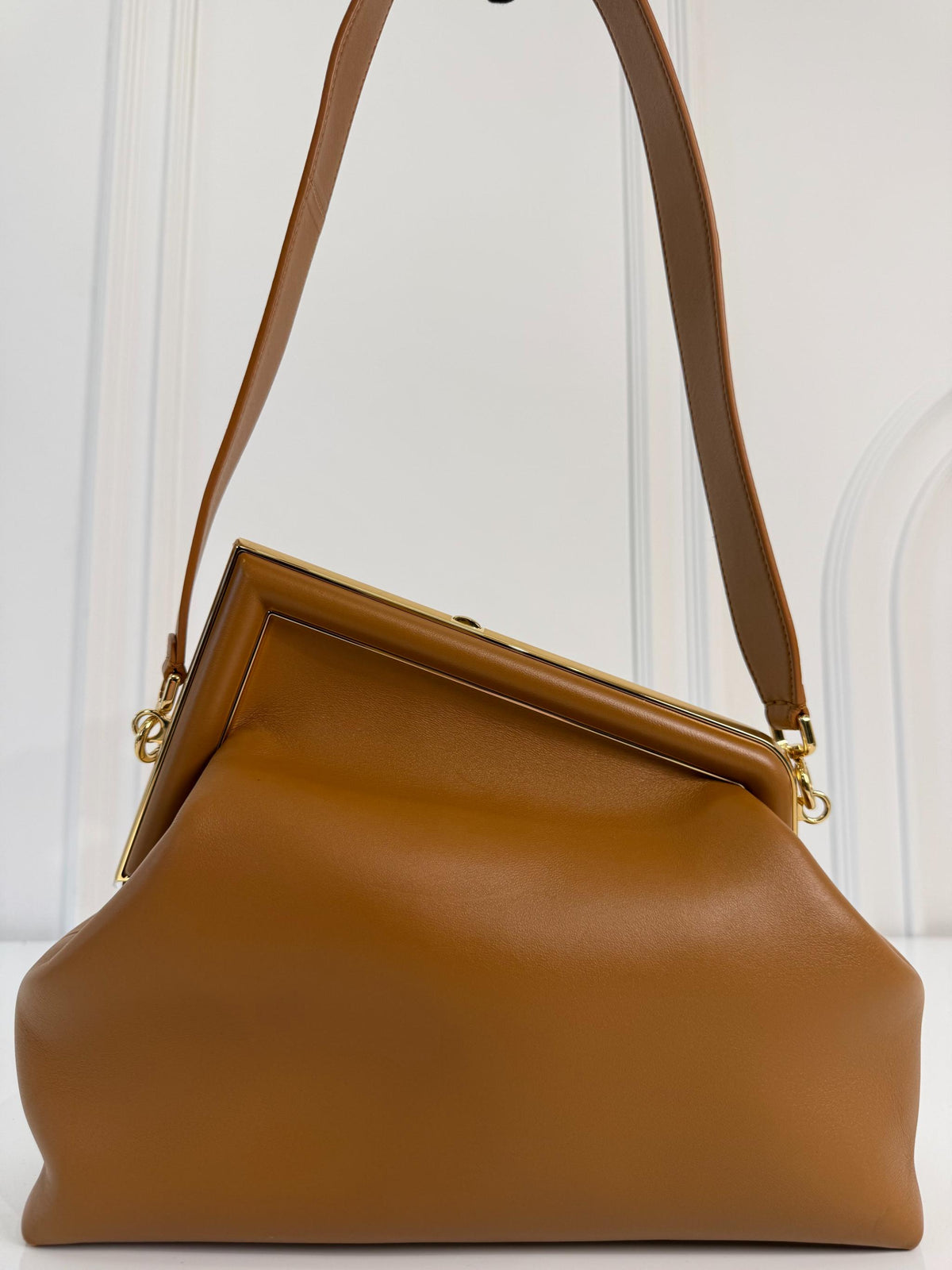 Fendi First Small Shiny Nappa Caramel