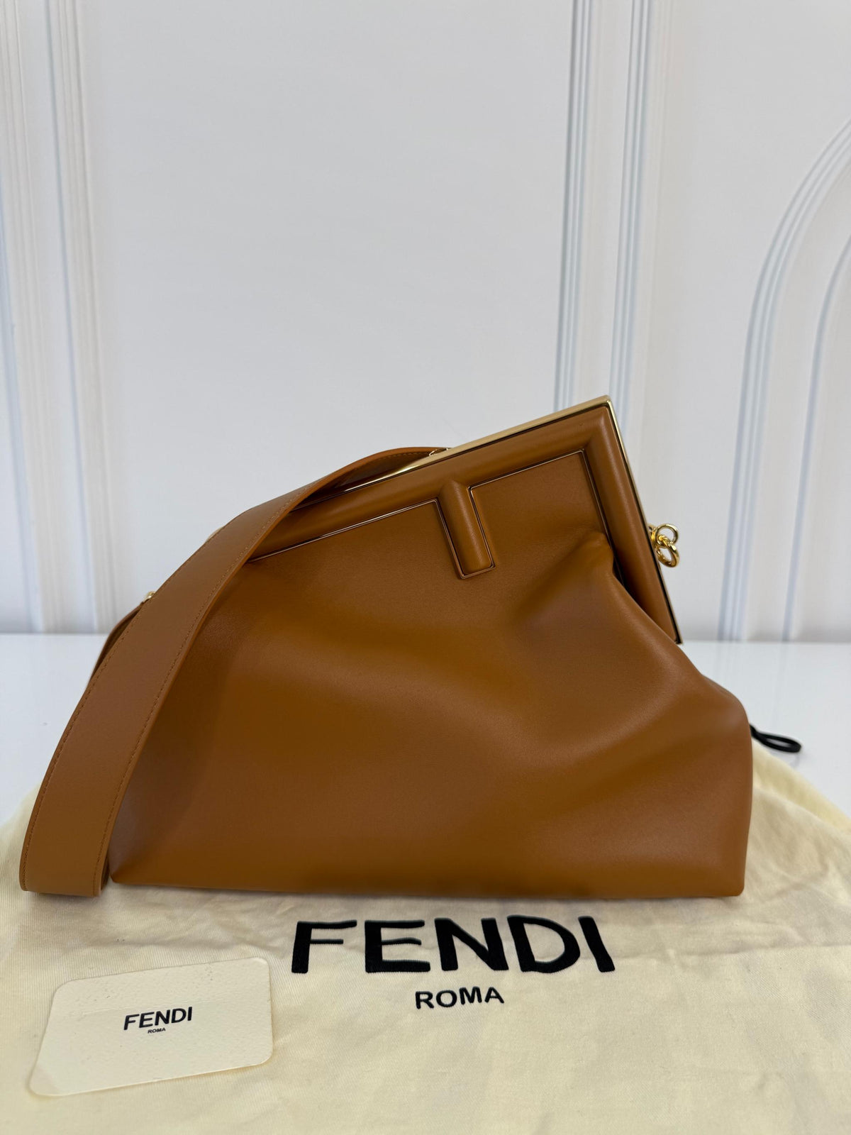 Fendi First Small Shiny Nappa Caramel