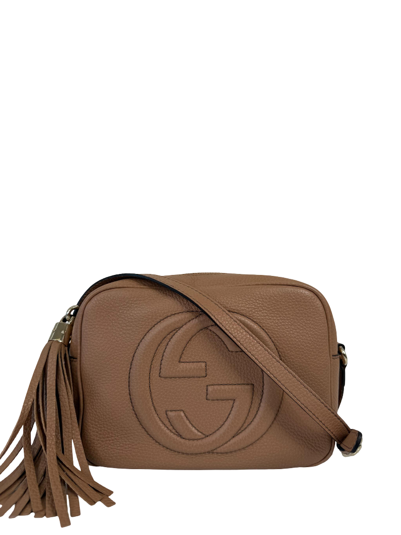 Gucci Soho Disco Light Brown Leather Small Crossbody Bag
