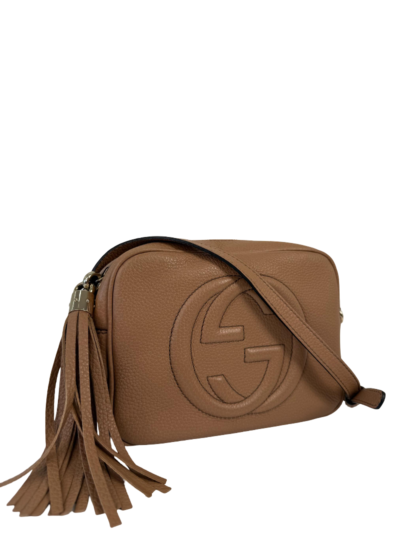 Gucci Soho Disco Light Brown Leather Small Crossbody Bag