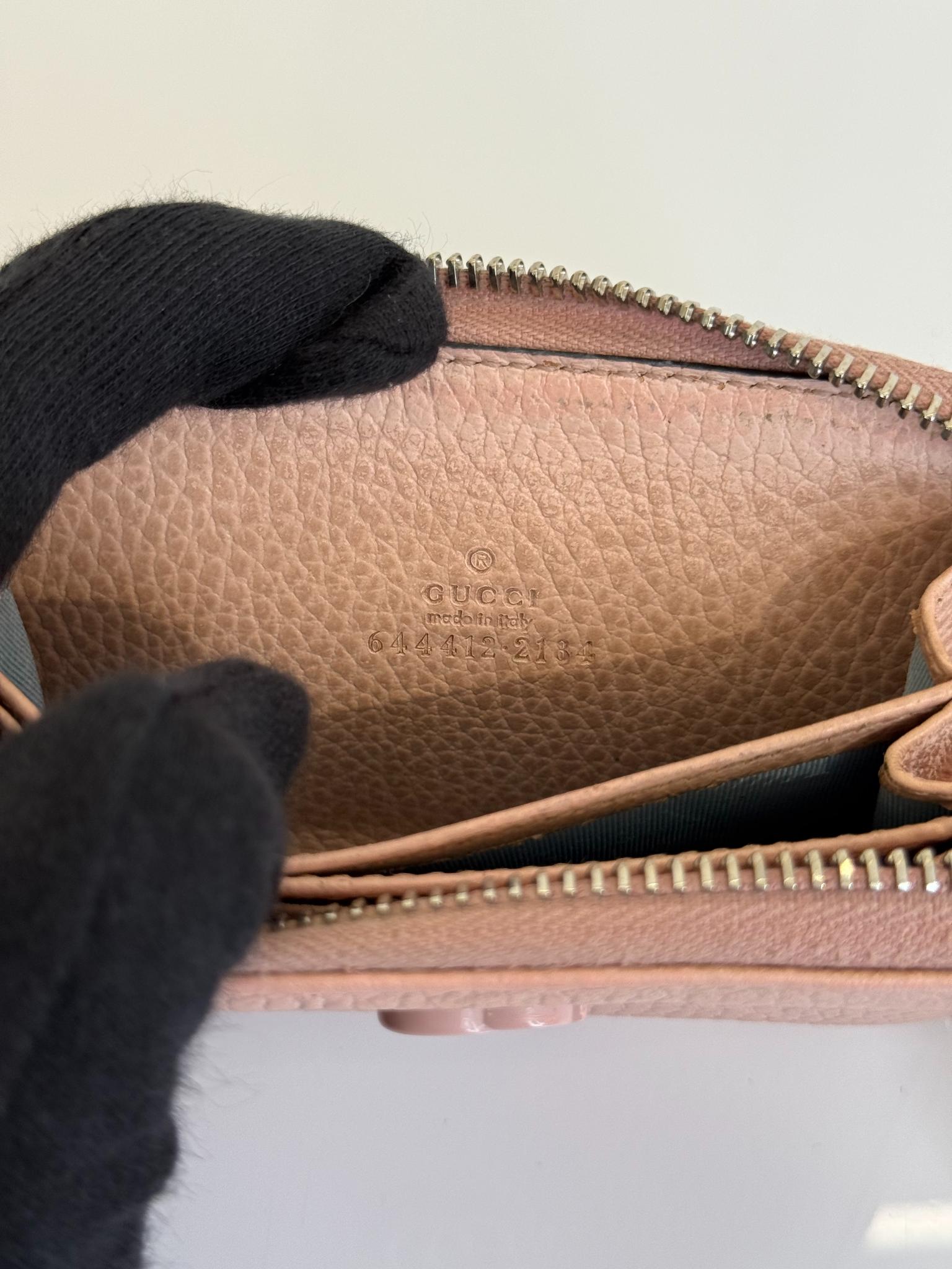 Gucci GG Marmont Pale Pink Zip Around Mini Wallet