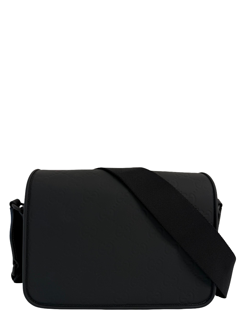 Gucci GG Rubber Effect Black Crossbody Bag