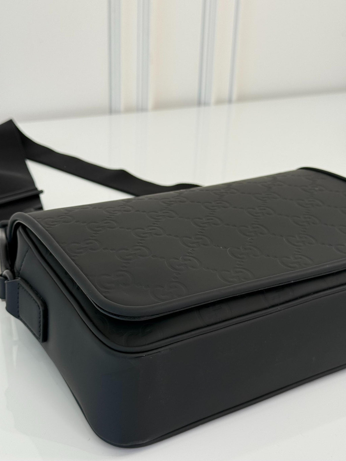 Gucci GG Rubber Effect Black Crossbody Bag