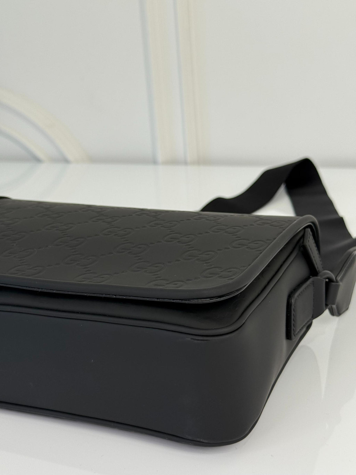 Gucci GG Rubber Effect Black Crossbody Bag
