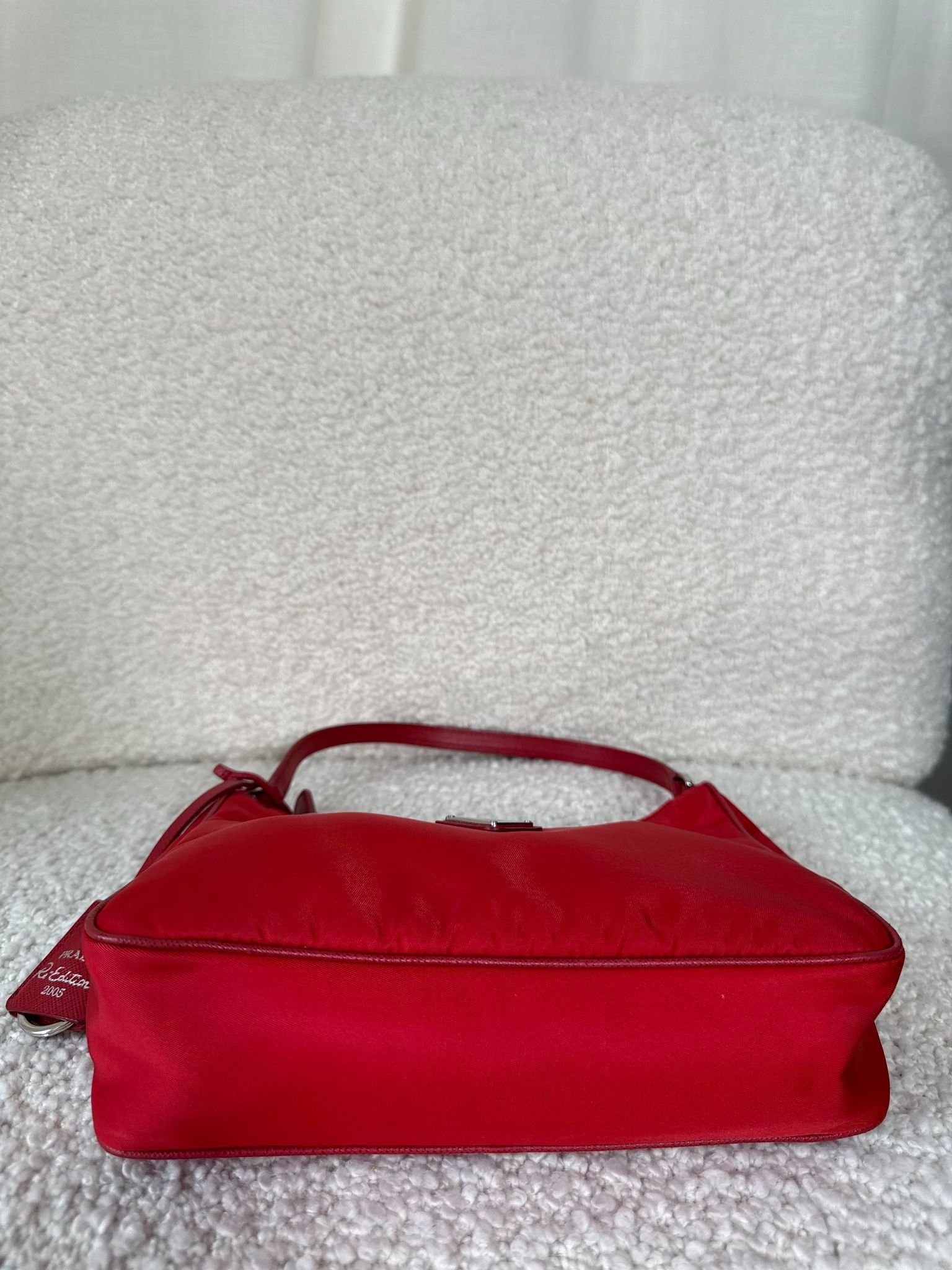 Prada Re-Edition 2005 in Red Re-Nylon and Saffiano Leather Trim Pochette