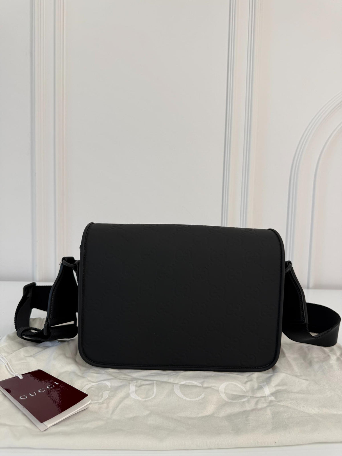 Gucci GG Rubber Effect Black Crossbody Bag