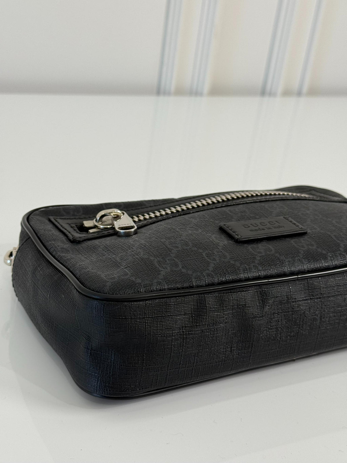 Gucci Black GG Supreme Coated Canvas Pouch
