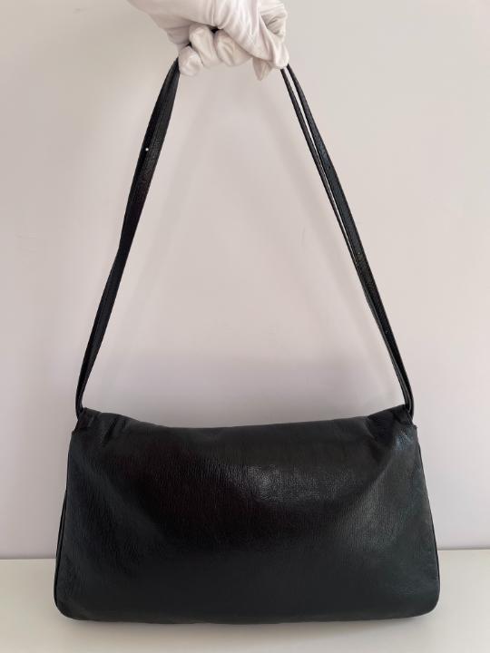 Gucci Interlocking G Black Leather Shoulder Bag