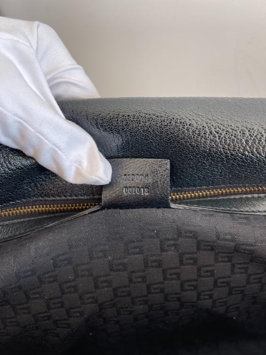 Gucci Interlocking G Black Leather Shoulder Bag