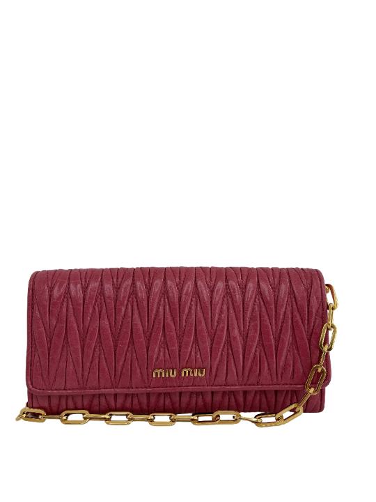 Miu Miu Peonia Matelasse Wallet On Chain