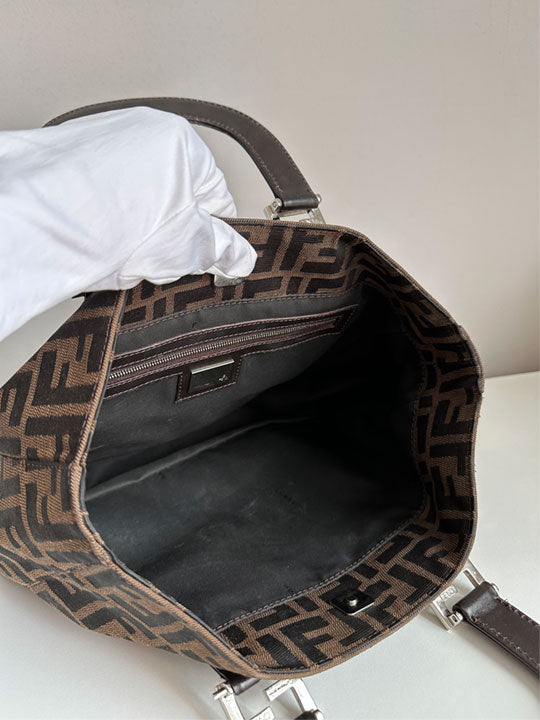 Fendi FF Zucca Canvas Small Top Handle Tote