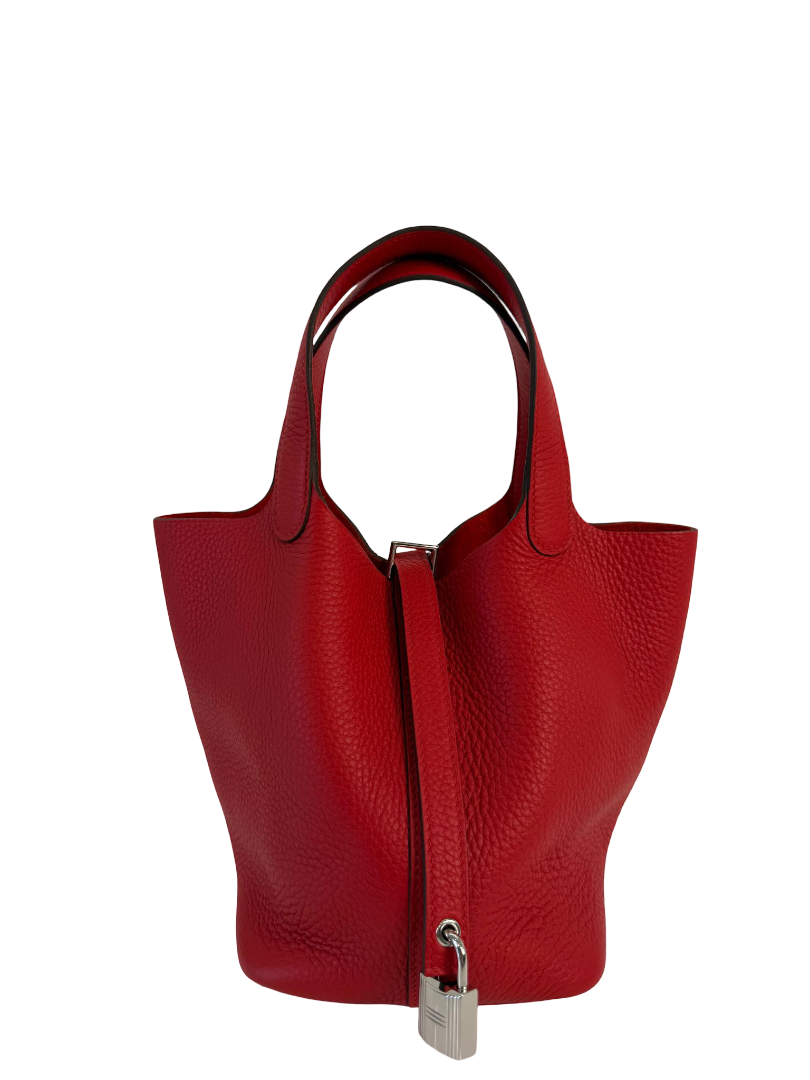 Hermès Picotin Lock 18 Taurillon Clemence Rouge Tomate