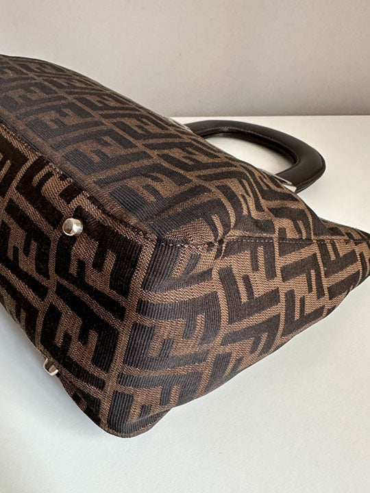 Fendi FF Zucca Canvas Small Top Handle Tote