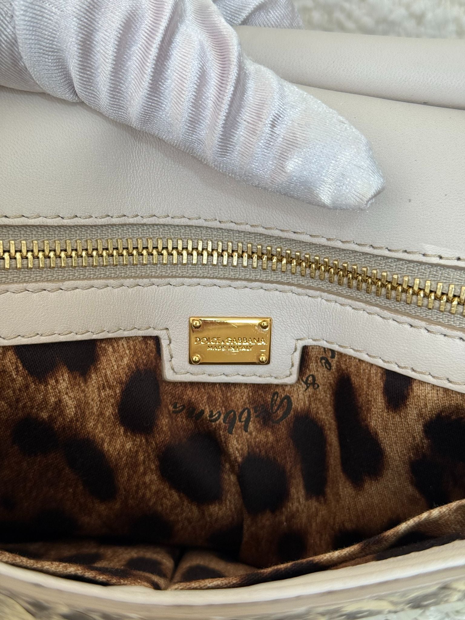 Dolce Gabbana Beige Python and Raffia Miss Sicily Top Handle Bag