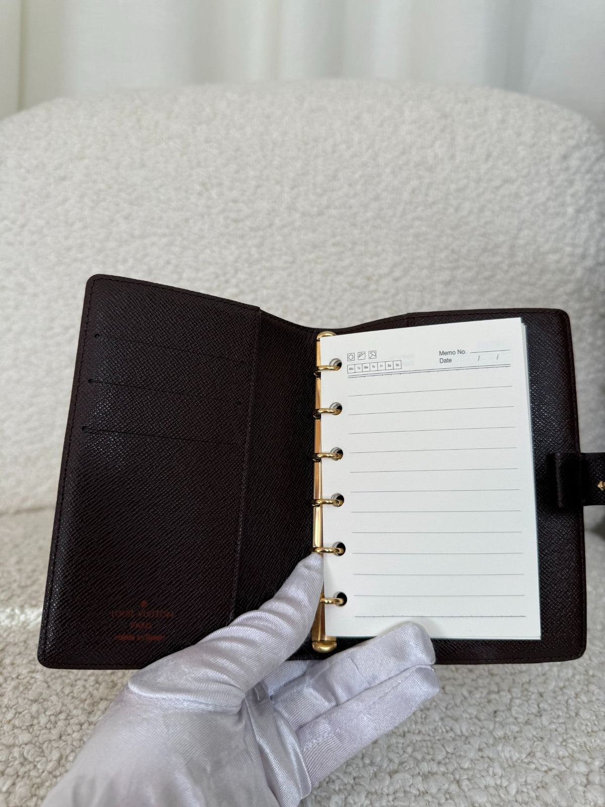 Louis Vuitton Ring Agenda Damier Ebene Canvas