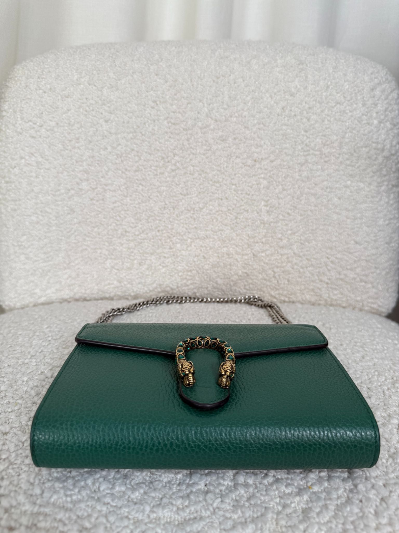 Gucci Green Leather Dionysus Chain Bag
