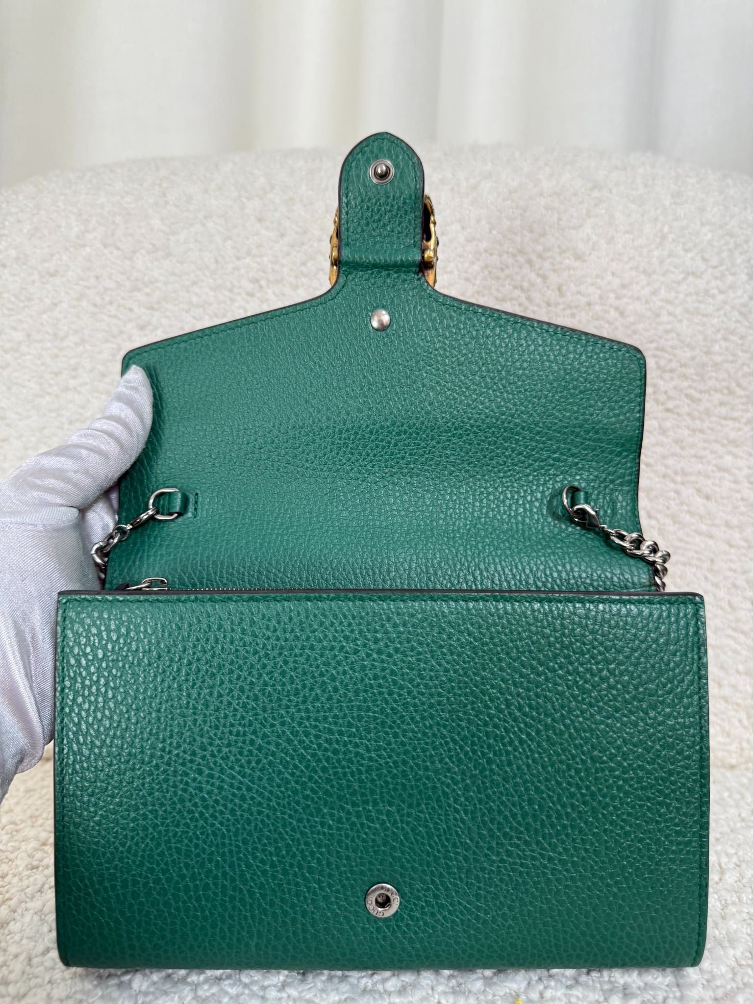 Gucci Green Leather Dionysus Chain Bag