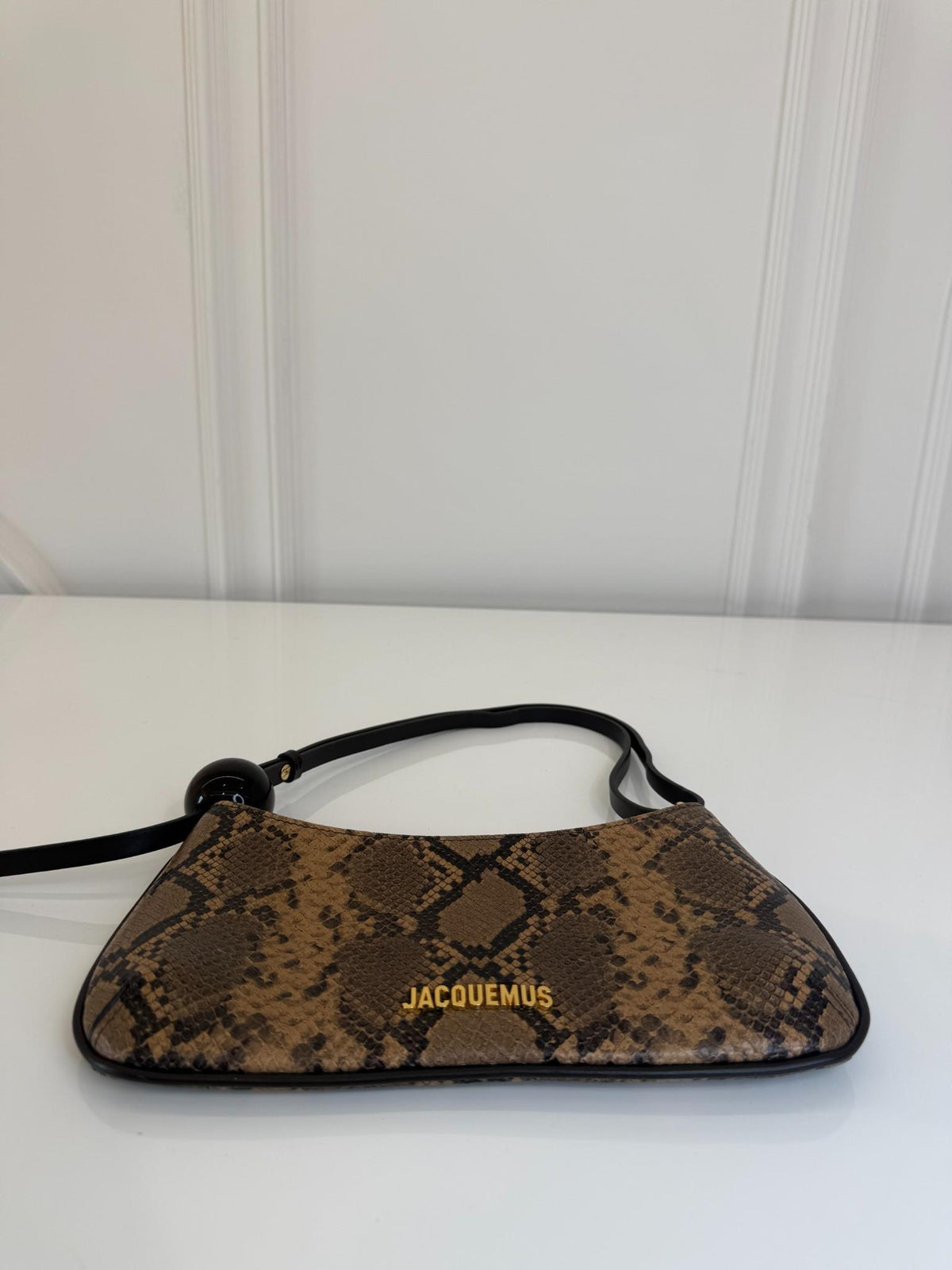 Jacquemus Le Bisou Perle Python Embossed Leather Shoulder Bag