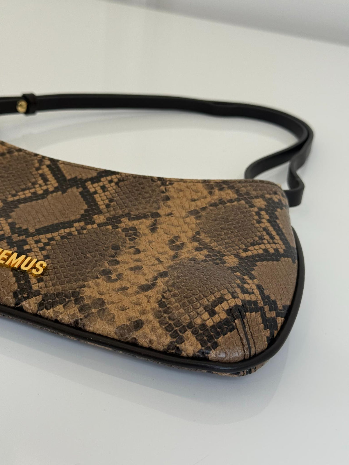 Jacquemus Le Bisou Perle Python Embossed Leather Shoulder Bag