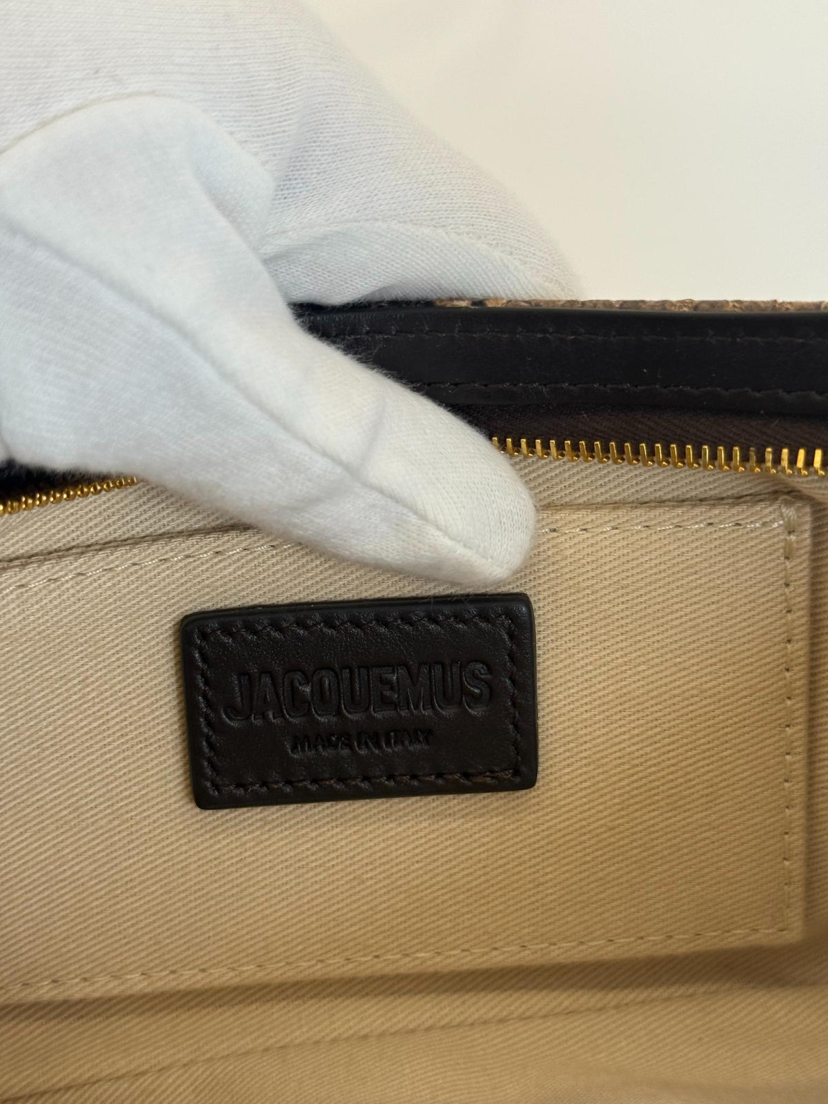 Jacquemus Le Bisou Perle Python Embossed Leather Shoulder Bag