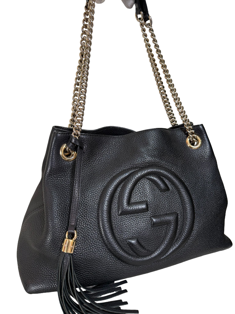 Gucci Soho Medium Chain Strap Shoulder Bag Black