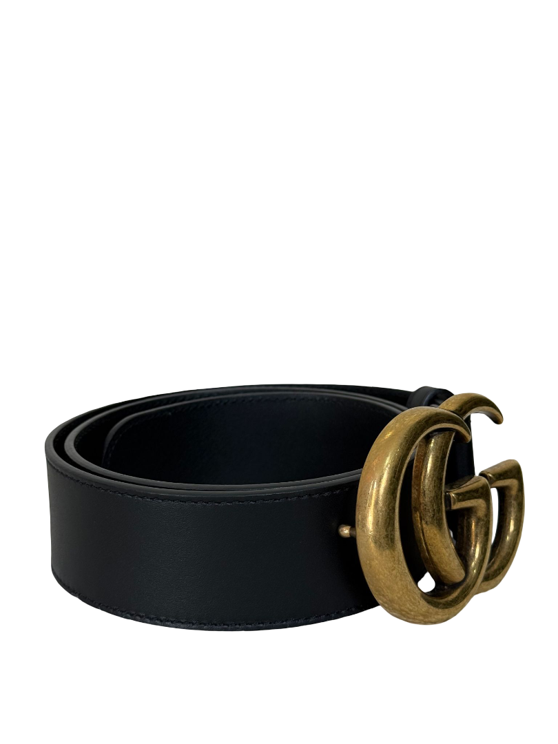 Gucci GG Marmont Black Leather Belt