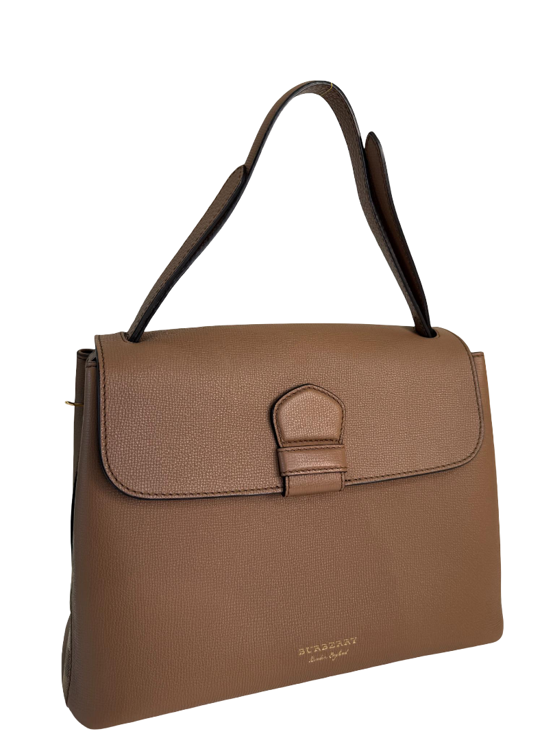 Burberry Brown Derby Leather House Check Camberley Satchel Bag