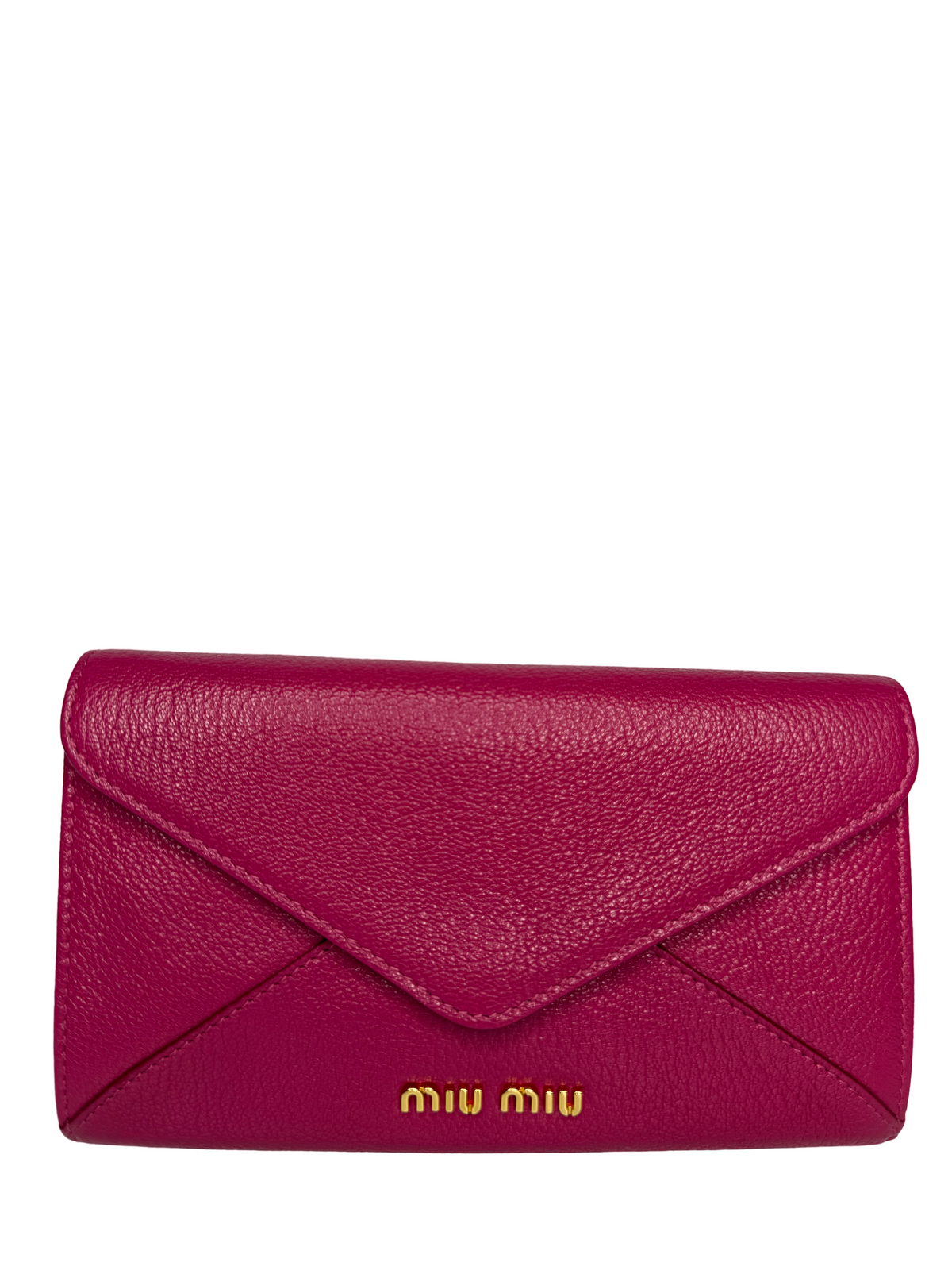 Miu Miu Fuchsia Leather Envelope Wallet