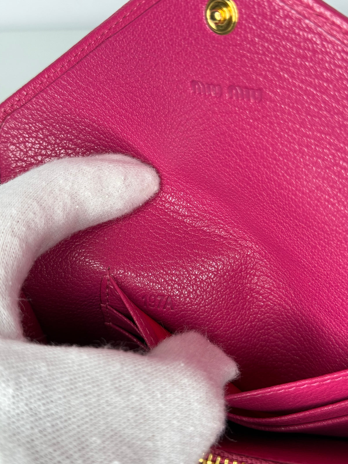 Miu Miu Fuchsia Leather Envelope Wallet