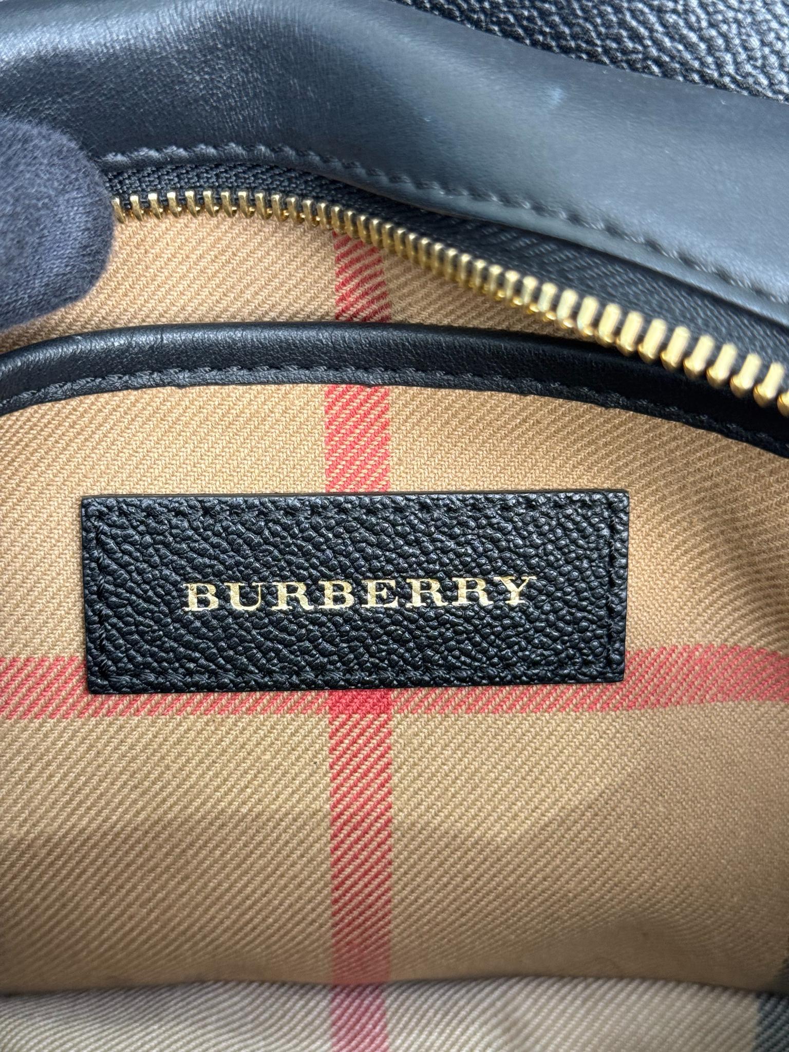 Burberry Black Grained Leather Small Buckle Crossbody Bag
