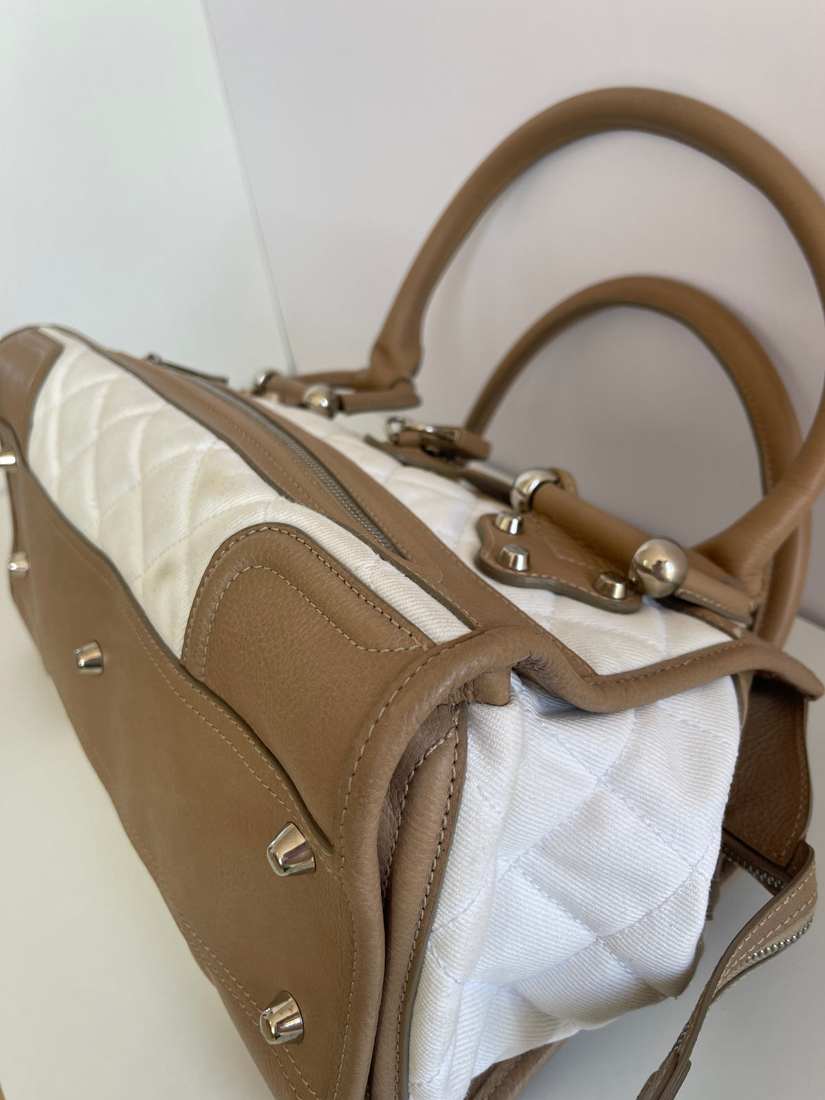 Burberry Quilted Canvas Manor Tote Bag