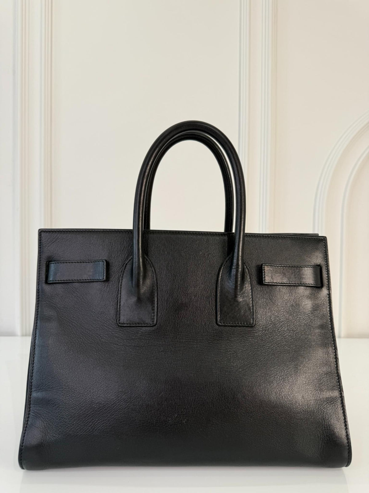 Saint Laurent Sac de Jour Large Black Smooth Leather Tote