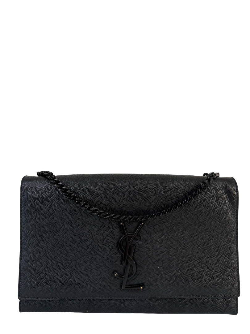 Saint Laurent Small Kate Grained Leather Crossbody Bag Black