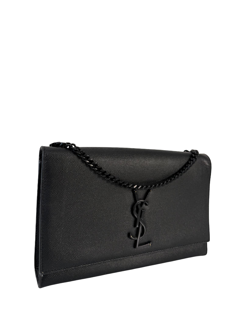Saint Laurent Small Kate Grained Leather Crossbody Bag Black