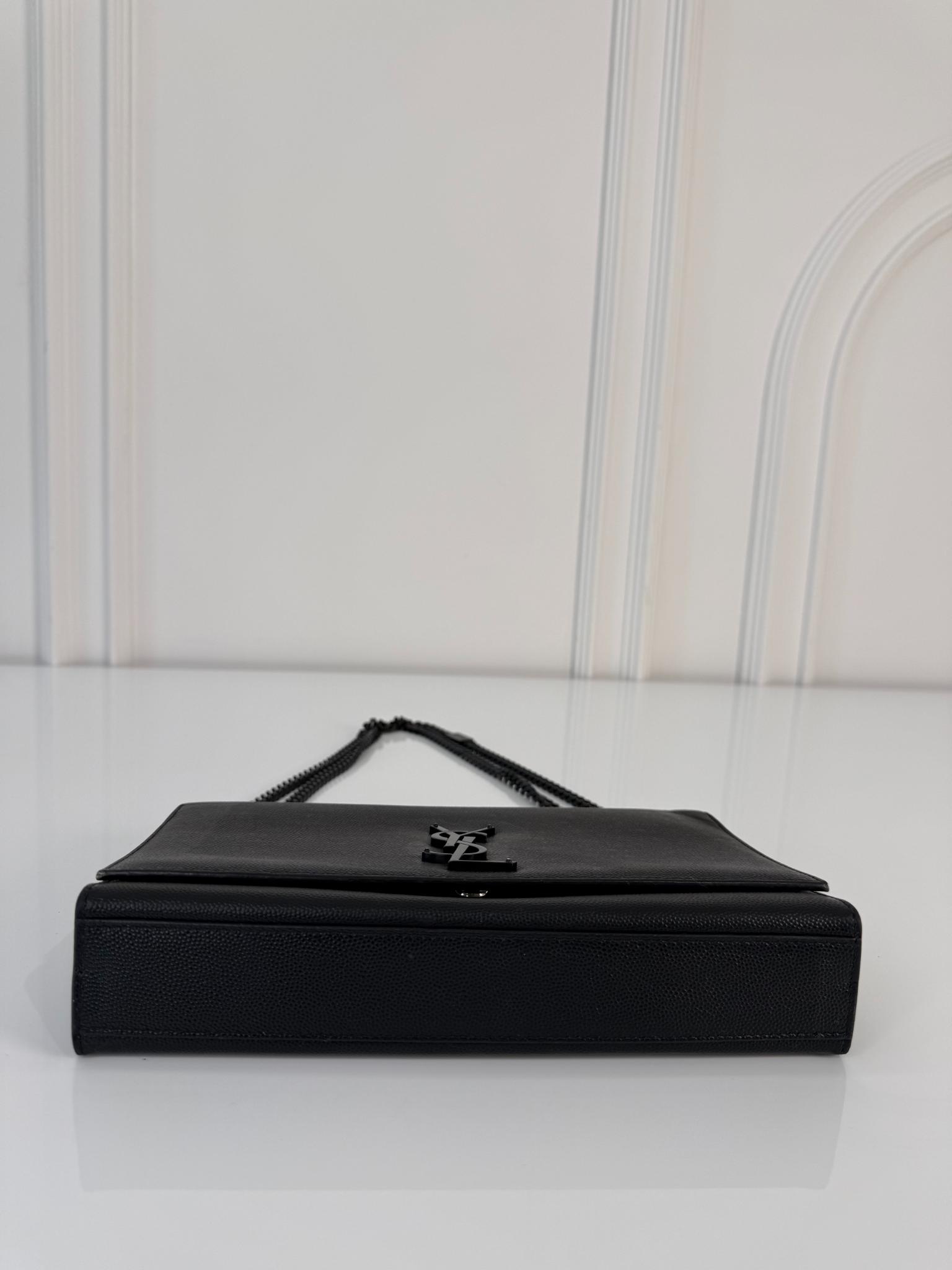 Saint Laurent Small Kate Grained Leather Crossbody Bag Black