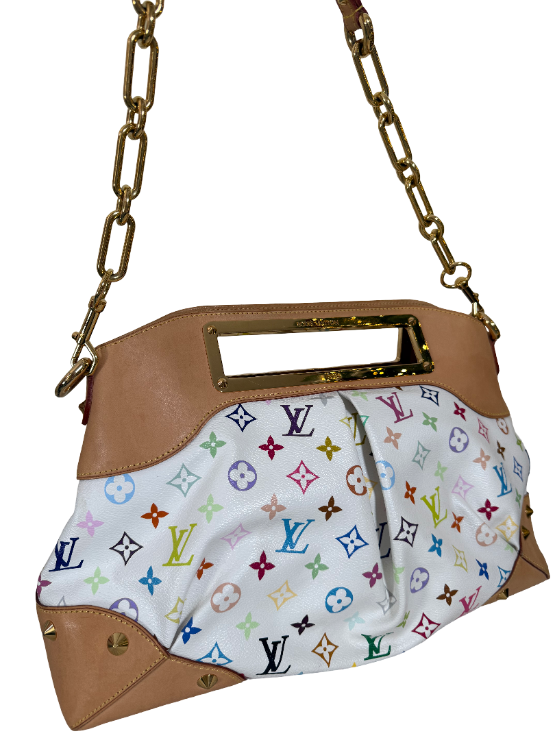 Louis Vuitton Limited Edition Judy GM White Monogram Multicolor Takashi Murakami
