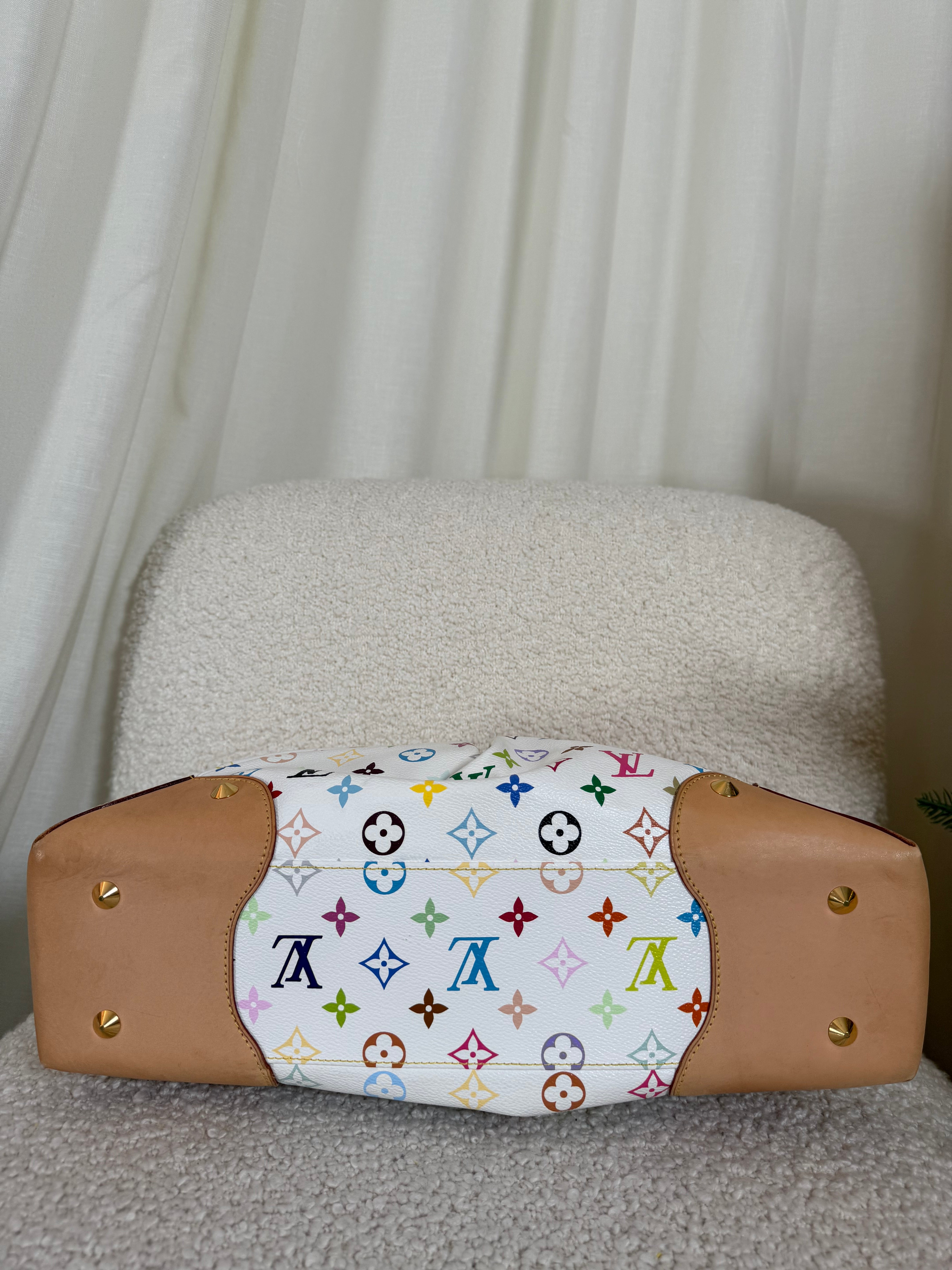Louis Vuitton Limited Edition Judy GM White Monogram Multicolor Takashi Murakami