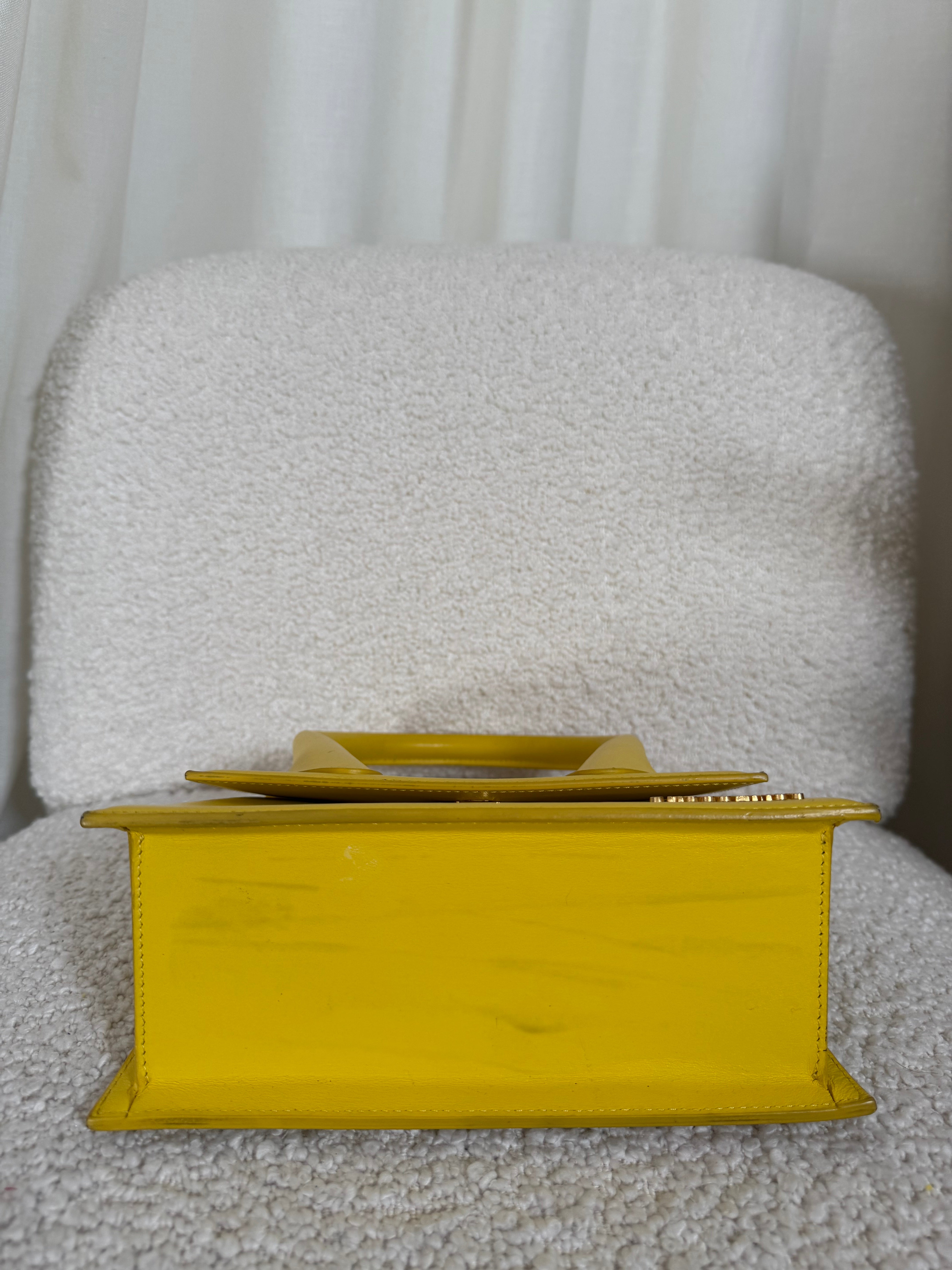 Jacquemus Le Grand Chiquito Yellow Leather Handbag