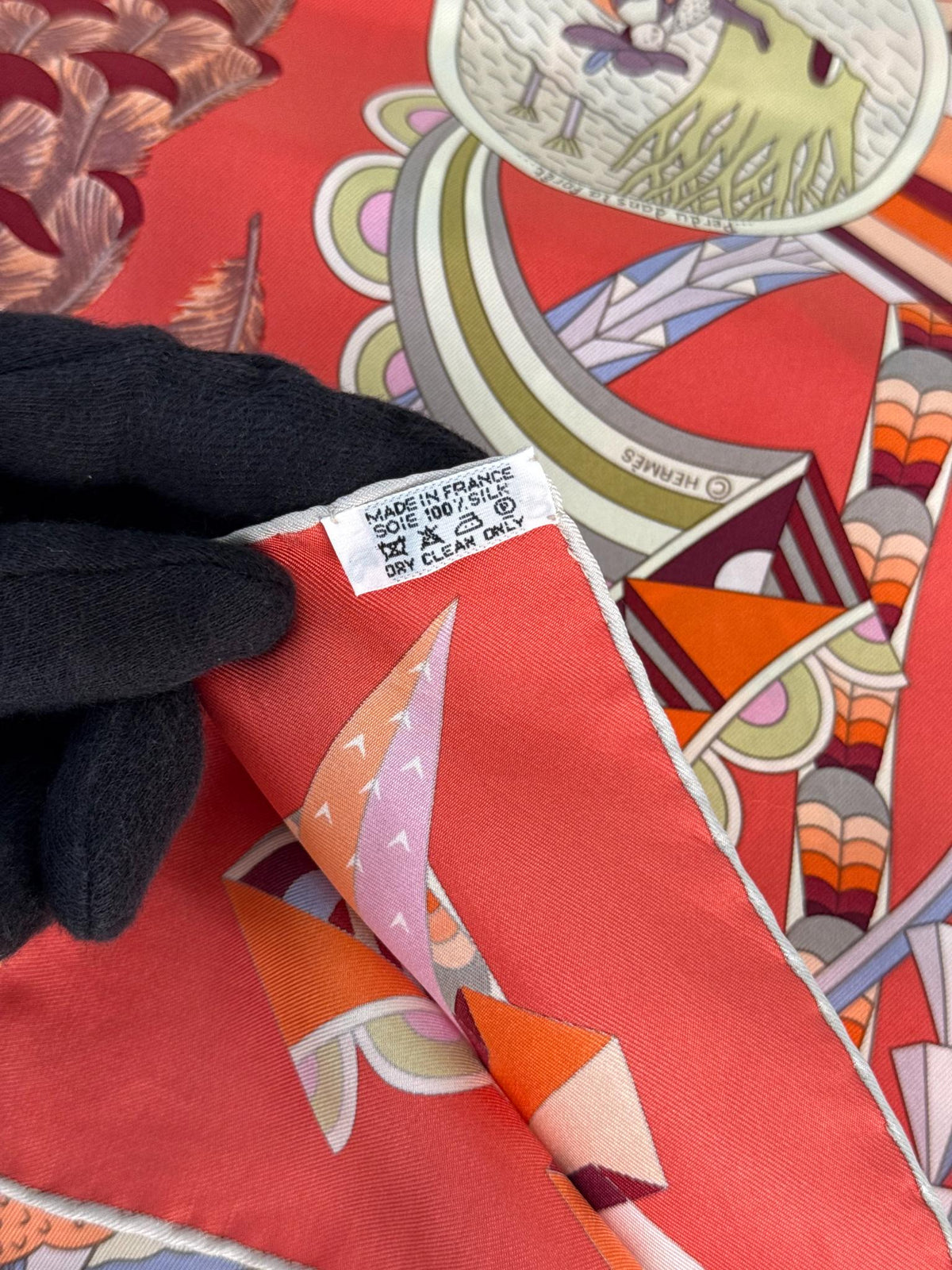Hermès L'Ombrelle Magique Silk Scarf Corail 90cm