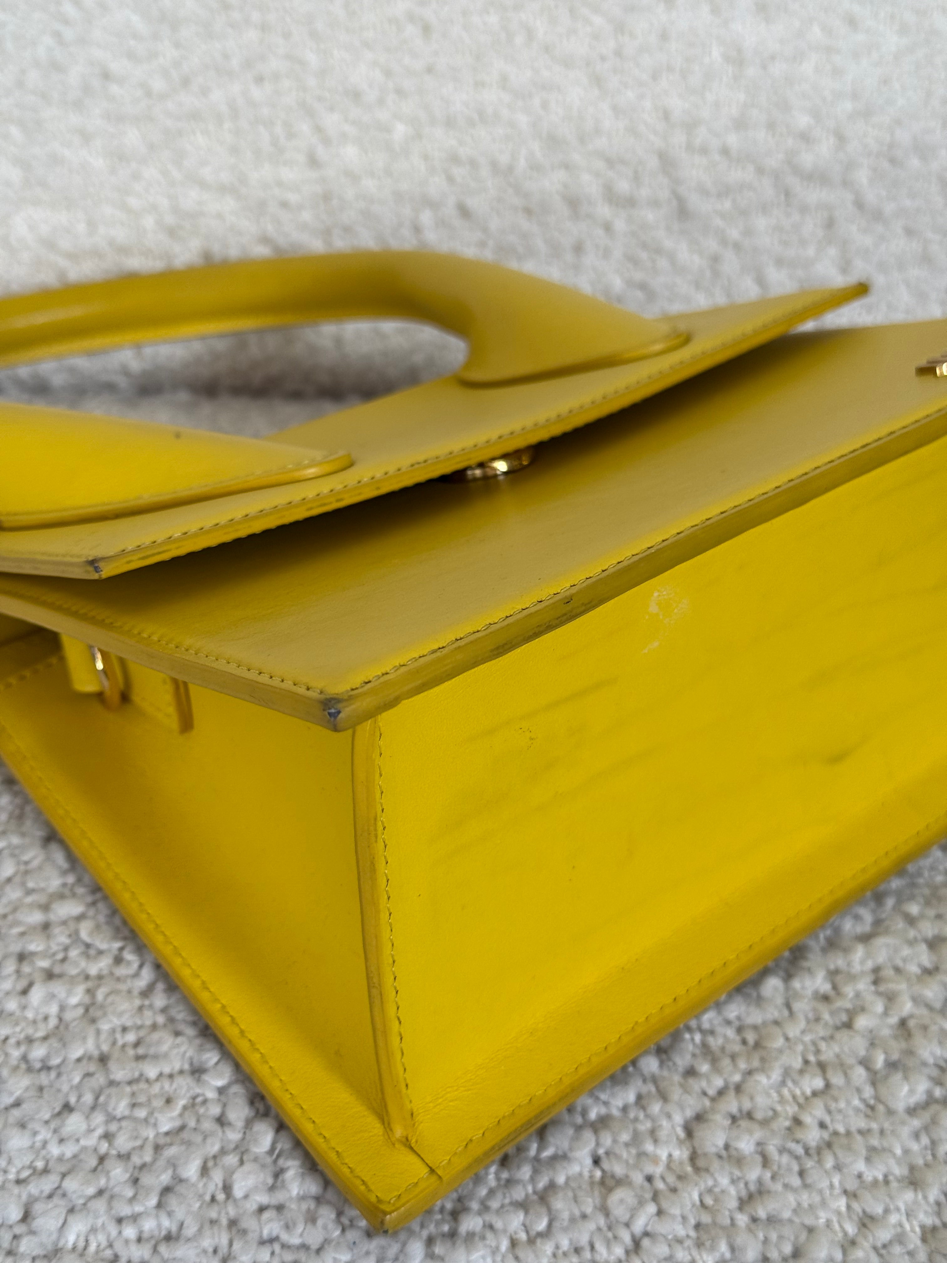 Jacquemus Le Grand Chiquito Yellow Leather Handbag