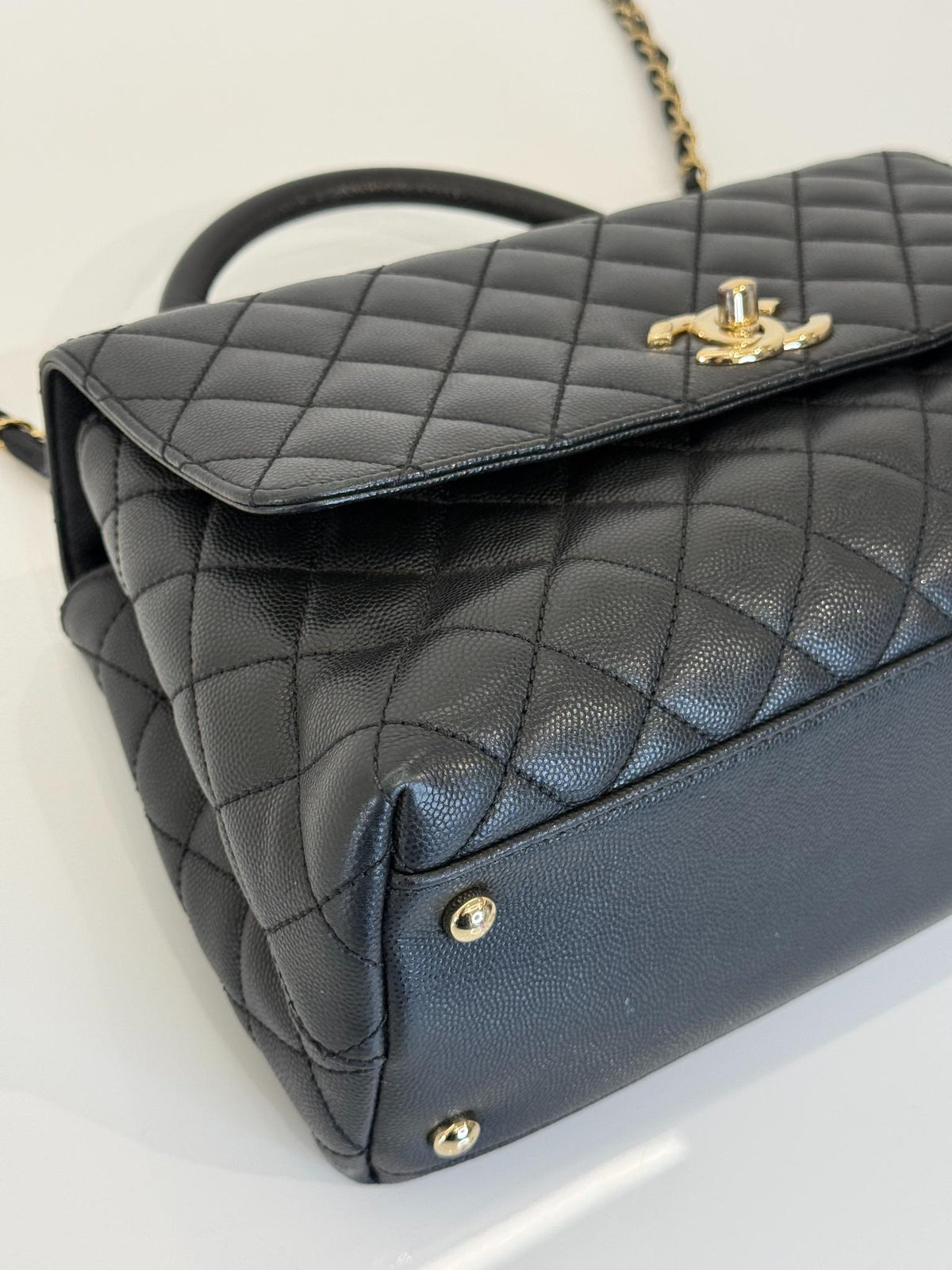 Chanel Coco Handle Medium Black Caviar Quilted GHW