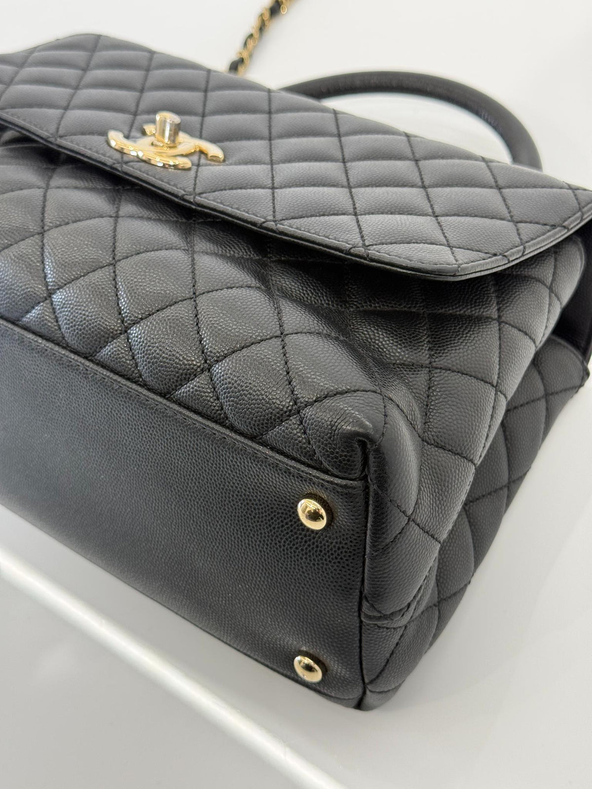 Chanel Coco Handle Medium Black Caviar Quilted GHW