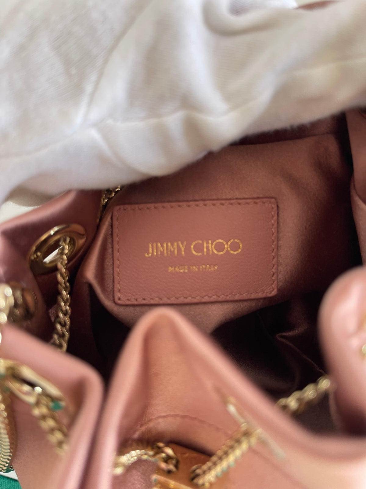 Jimmy Choo Satin Crystal Embellished Top Handle Bon Bon Bag
