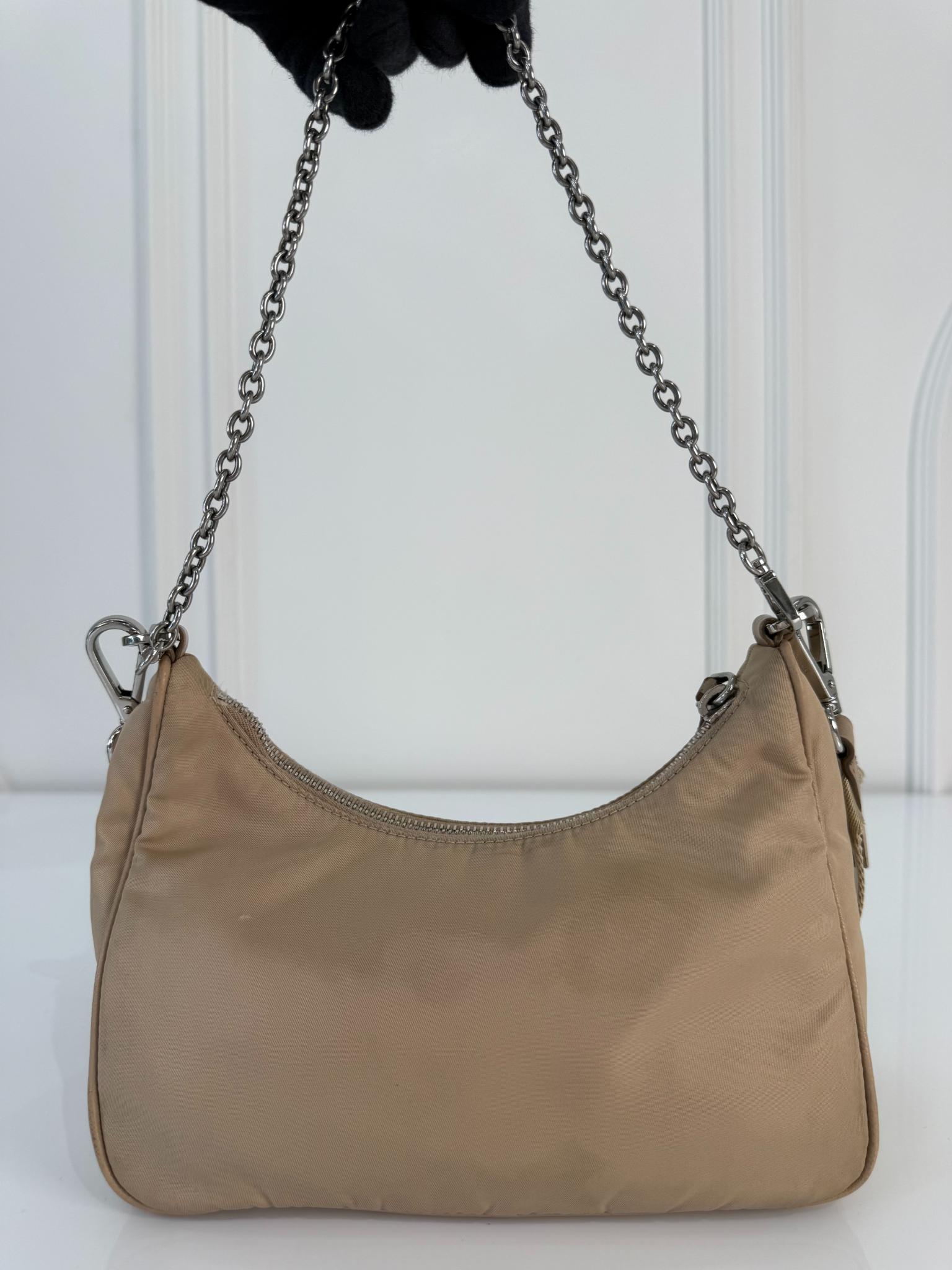 Prada Re-Edition 2005 Re-Nylon Beige Crossbody Bag