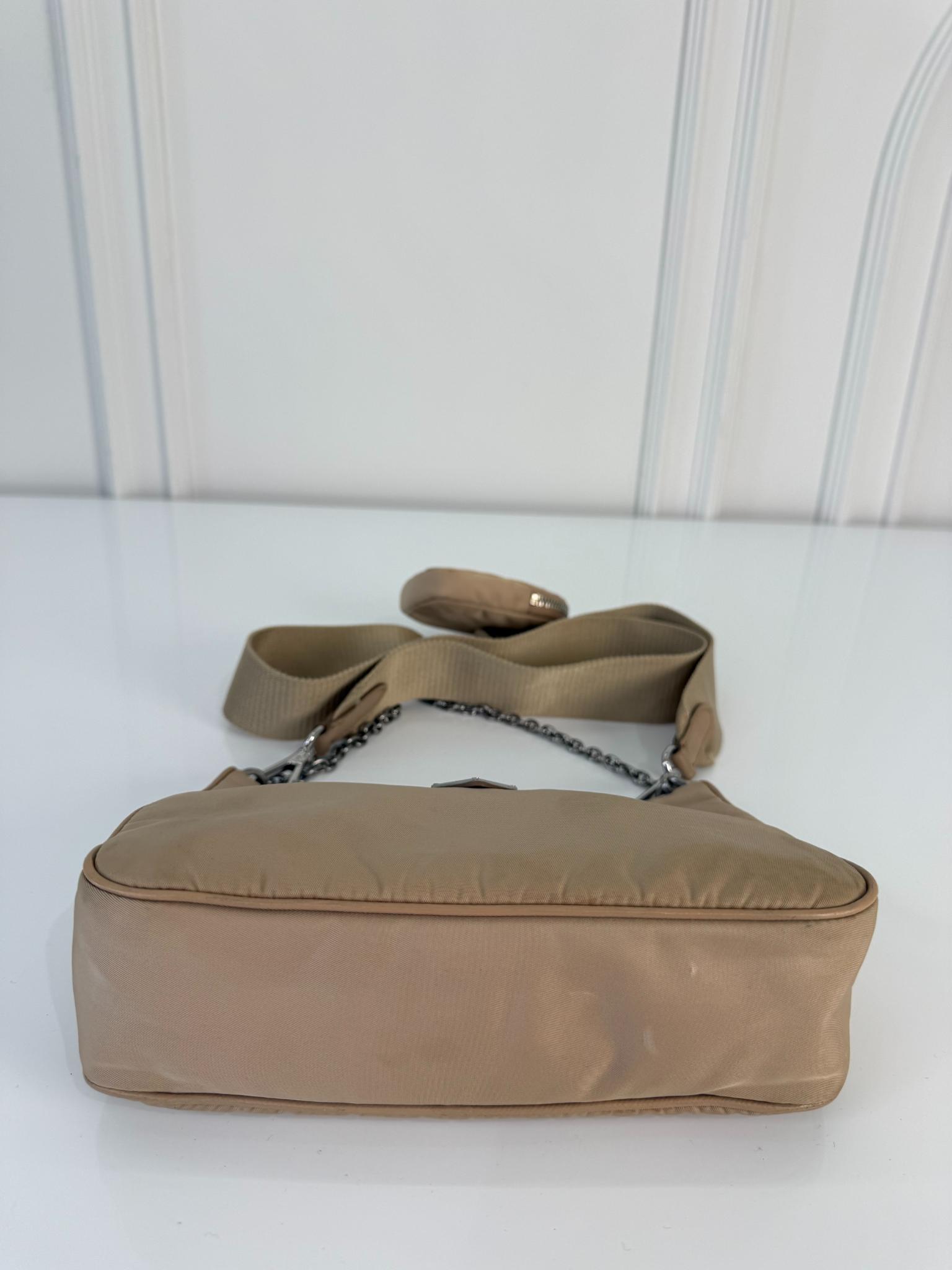Prada Re-Edition 2005 Re-Nylon Beige Crossbody Bag