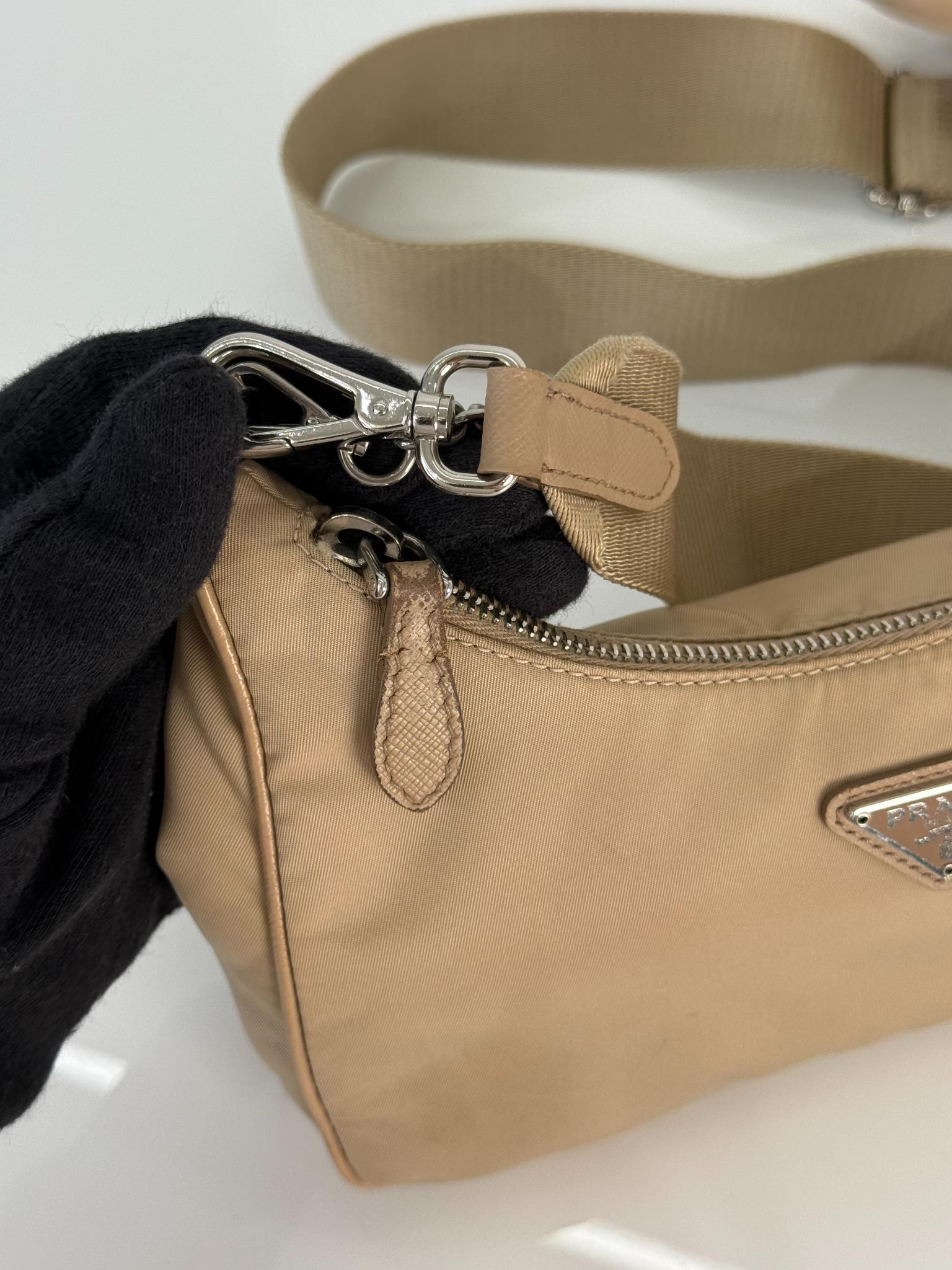 Prada Re-Edition 2005 Re-Nylon Beige Crossbody Bag