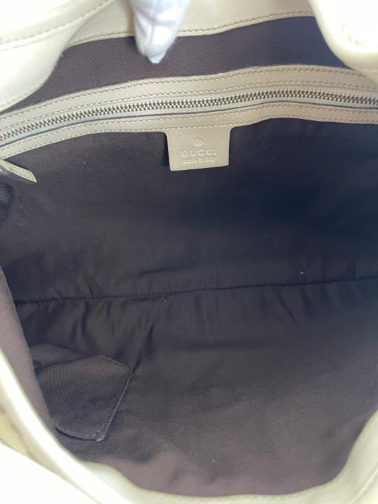 Gucci Beige GG Canvas and Leather Web Jackie O Bouvier Hobo